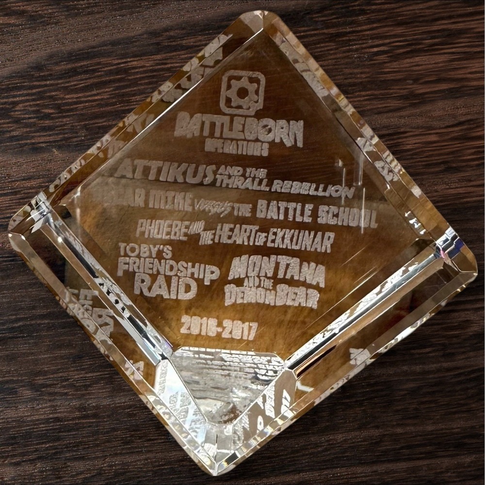 Battleborn Crystal Trophy Award Plaque 2016–2017 Gearbox Promo Collectible(Read)